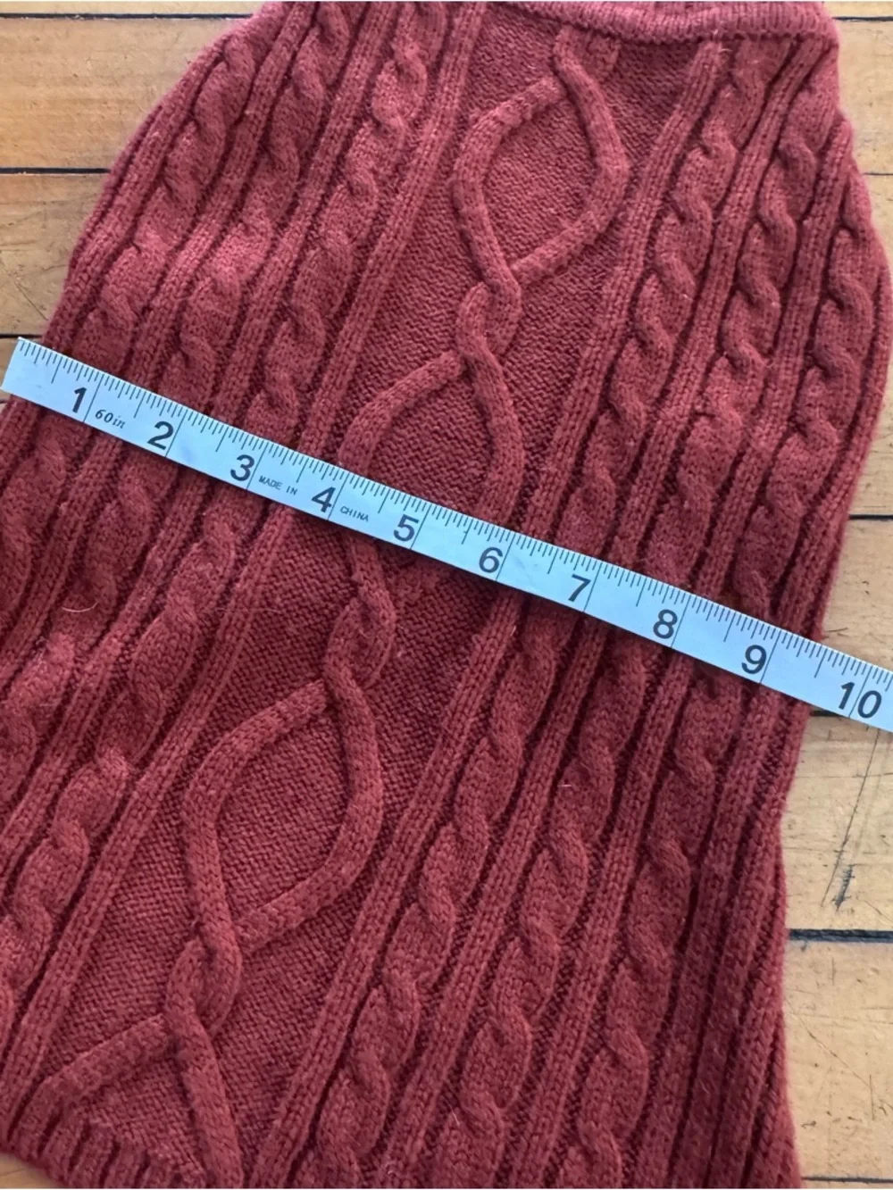 Woolrich Small burnt orange Blue Cable Knit dog Sweater pet